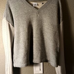 Cabi sweatshirt. Grey with white sleeves